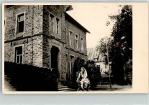 56841 W5580 Wolf , Mosel Privatfoto AK Radfahrerin Ort handschriftlich