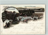 99734 O5500 Nordhausen , Thür 1898 Gebrauchsspuren Wilhelmshöhe Wartturm Gasthaus Wilhelmshöhe Lithographie