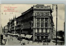 1060 Wien 6. Bezirk, Mariahilf 1910 Foto AK Hotel Kummer Straßenbahn Mariahilferstrasse 71 a