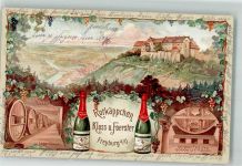 O4805 Freyburg Unstrut Rotkäppchen Sekt Kloss und Foerster Schloss Neuenburg Feldpost WK I 6. Armee Alkoholwerbung 1915 Werbe AK