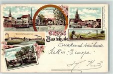 21614 W2150 Buxtehude 1900 Lithographie Mencks Fährhaus am Mühlenstrom am Marschthor Wintersche Papierfabrik Peper`s Hotel