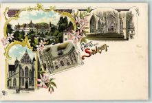88682 W7777 Salem , Baden Gebrauchsspuren Kirche Kaisersaal Lithographie