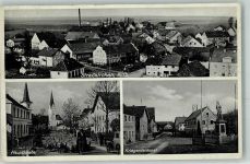 94342 W8444 Straßkirchen a d Donau - Bahnpost Passau Regensburg Zug 451 10.4.40 Hauptstraße Kriegerdenkmal Schafe Oldtimer WK II Unterschrift