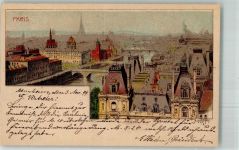 Paris sign. B. Arpad Künstler 1899 Lithographie / Künstlerkarte