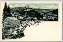 08340 O9430 Schwarzenberg /Erzgeb. Gebrauchsspuren Neue Pbererzgebirgische Frauen- und Haushaltungs-Schule Lithographie