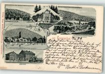 99887 O5805 Georgenthal , Thüringerw 1899 Lithographie Rodebach's Mühle Bahnhof Schützenhof