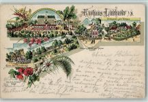 04567 O7205 Lindhardt b Borna b Leipzig Lithographie Gruss aus - Kurhaus, gute Erhaltung AK