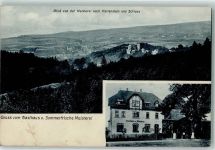 08118 O9509 Hartenstein b Zwickau 1910 Foto AK Gasthaus zur Meisterei Schloß Hartenstein
