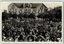 01917 O8290 Kamenz Foto AK Kamenzer Forstfest Aufmarsch am dem Schulplatz