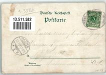 34587 W3582 Gensungen , Hess 1900 Gebrauchsspuren Bahnhof Gasthaus zum Schwan Feldberg Altenburg Apotheke Bahnpoststempel Lithographie