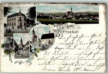 99628 O5232 Buttstädt 1901 Lithographie Kaiserl. Postamt Kirche Marktplatz
