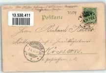04741 O7304 Roßwein 1899 Lithographie Rathaus Post