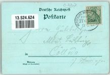 06249 O4207 Mücheln Geiseltal Gebrauchsspuren Forellenzucht Ratskeller Geiselquelle Bahnpost Merseburg-Mücheln Zg. 325 Lithographie-Mondschein