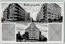 Kattowitz Katowice Foto AK Kirchstrasse Viktoriastrasse Scharnhorststrasse
