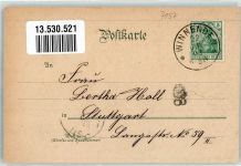 71364 W7057 Winnenden , Württ 1902 Lithographie Marktbrunnen Hauptstraße Kgl. Heilanstalt Winnenthal