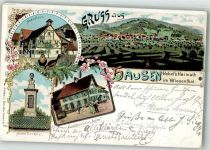 79688 W7862 Hausen im Wiesental 1904 Lithographie Hebelhaus Hebel-Denkmal Gasthaus zum Adler