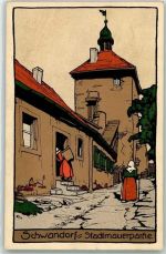 92421 W8460 Schwandorf , Bay Künstlersteindruck Stadtmauer