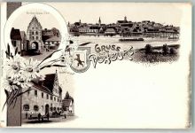 85088 W8075 Vohburg a d Donau Lithographie Kleines Donau-Tor Donau Gasthaus zur Post Wappen Verlag Ottmar Zieher-München