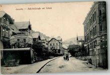 98724 O6426 Lauscha 1918 - Bahnhofstra0e Schule Apotheke Gasthaus Eichhorn