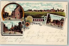 21729 W2163 Freiburg Elbe 1898 Gebrauchsspuren Lithographie Hotel v.Bagen Kehdinger Hof