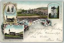 93453 W8497 Neukirchen b Hl Blut 1899 Gebrauchsspuren Aussichtsturm Wallfahrtskirche Franziskanerkloster Litho