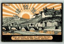 W8700 Würzburg 12.12.12. Datumskarte Lithographie / Künstlerkarte