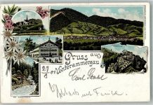 82497 W8101 Unterammergau 1901 Lithographie Schleifmühle Gasthaus zur Sonne Kapel Jagdhaus Pürschling