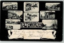 24568 W2358 Kaltenkirchen , Holst 1905 - Marktplatz Unter der Eiche Bahnhof Bahnhofstraße Bahnpost Altona