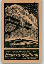 O9900 Plauen , Vogtl Vogtländische Flugveranstaltung Luftpost gelaufen sign. Strunz Flugtag 1922 BOAKC