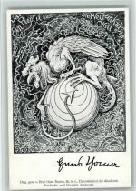 O8000 Dresden Originalunterschrift Ehrenmitglied der Akademie Drache Thoma, H. 1922 BOAKC