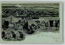 73489 W7181 Stimpfach 1902 BOAKC Lithographie Mondschein Brauerei zum schwarzen Adler Mühle Brauerei zum goldener Adler