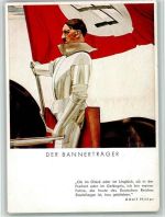 Der Bannerträger Hitler als Ritter Photo Hoffmann 428 Propaganda WK II BOAKC