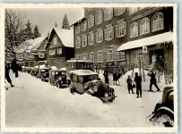 72270 W7292 Ruhestein - Winter Kurhaus Rotereuzstation Skifahrer Oldtimer Omnibus