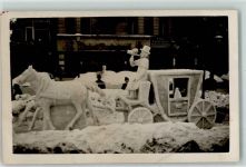 Postkutsche Schneeskulptur Privatfoto AK