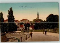 02708 O8700 Löbau 1907 - Realschule und Nicolaikirche