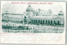 O8000 Dresden offiz. Karte Nr. 1 Architektur Hauptfront Jugendstil Kunstausstellung 1898