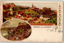 04703 O7320 Leisnig 1900 Lithographie / Künstlerkarte Burg Mildenstein