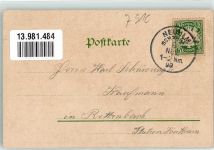 89231 W7910 Neu-Ulm 1899 Lithographie Kriegerdenkmal Portal der Friedens-Kaserne