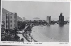 um 1950/60 - S. Vicente, Strandansicht (beach), Strand von Gonzaguinha, Brasilien