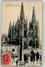 Burgos 1926 Foto AK Kathedrale Marke Bildseitig