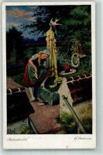 sign. Kubel, Otto Szene aus dem Märchen Verlag Farbenphotographische Gesellschaft Serie 154 Nr. 3816 Aschenputtel 1921 Künstlerkarte