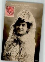 Valencia 1911 Foto AK Schauspielerin Marina Gurina Marke bildseitig