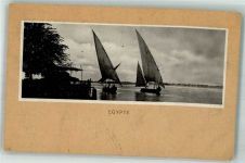 Suez 1911 Foto AK Segelboote Nil Ort lt. Stempel