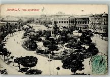 Saragossa Zaragoza 1011 Foto AK Denkmal Säule Plaza de Aragon Marke bildseitig