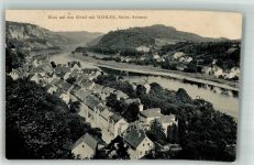 01829 O8306 Wehlen Stadt 1914 - Panorama des Ortes im Elbtal