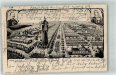 14727 O1831 Döberitz 1903 Künstlerkarte Barackenlager Truppen Übungsplatz Turm Lager Soldaten Uniform Gruss