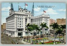 San Diego Foto AK U.S. Grant Hotel and Plaza Straßenbahn