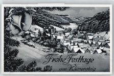 73349 W7346 Wiesensteig - Weihnachten Glocke Schnee Haus Baum Berg