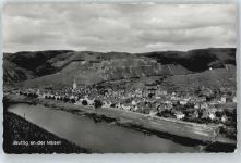 56814 W5591 Bruttig - Luftbild, Fluss, Berge