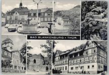 07422 O6823 Bad Blankenburg - Marktplatz, Stadthalle, Schweizerhaus, Ferienheim der IG Wismut, Eberstein, FDGB-Erholungsheim Albrecht Hähnel